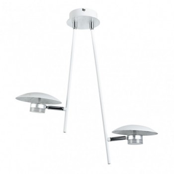 Distribuidor - Lâmpadas Diversas | Lâmpadas Modernas | COLGANTE CIUDAD DEL CABO 2L 12W 4000K BLANCO/PLATA 1080 LM 52X49X15 CM DIRIGIBLE Y ORIENTABLE Ref:153692074